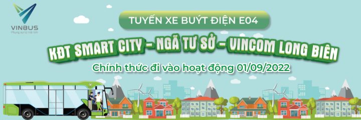 Bản đồ tuyến xe buýt điện E04 đi Vincom Mega Mall Long Biên
