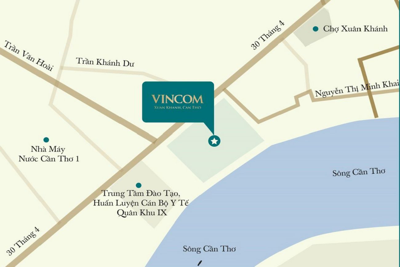 Bản đồ vị trí chiến lược của dự án Vincom Cần Thơ