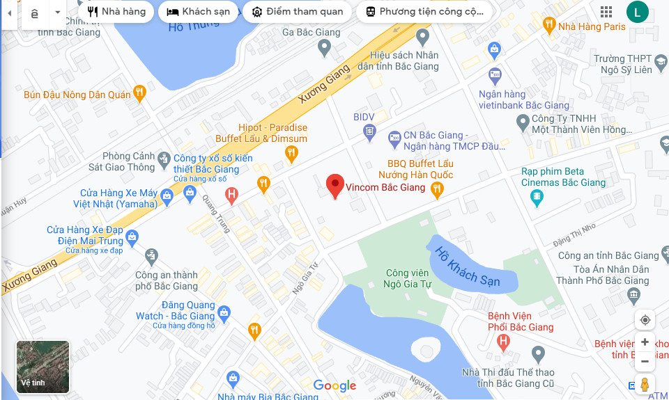 Bản đồ vị trí chiến lược của Vincom Bắc Giang