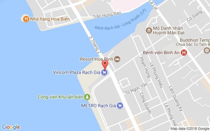 Bản đồ vị trí chiến lược của vincom rạch giá có gì ăn