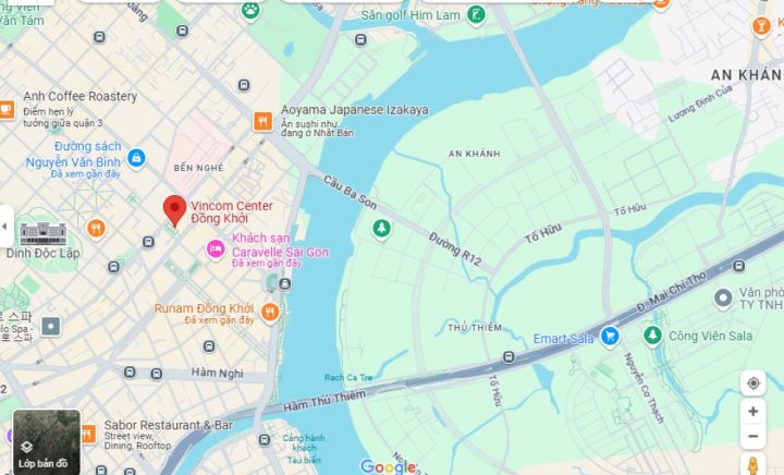 Bản đồ vị trí trung tâm thương mại Vincom Đồng Khởi tại Quận 1