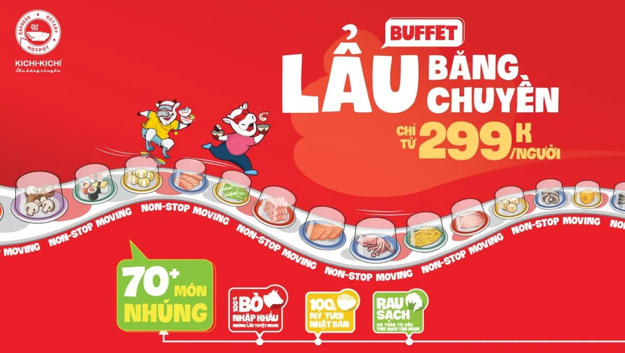Bảng giá vé buffet Kichi Kichi Biên Hòa mới nhất