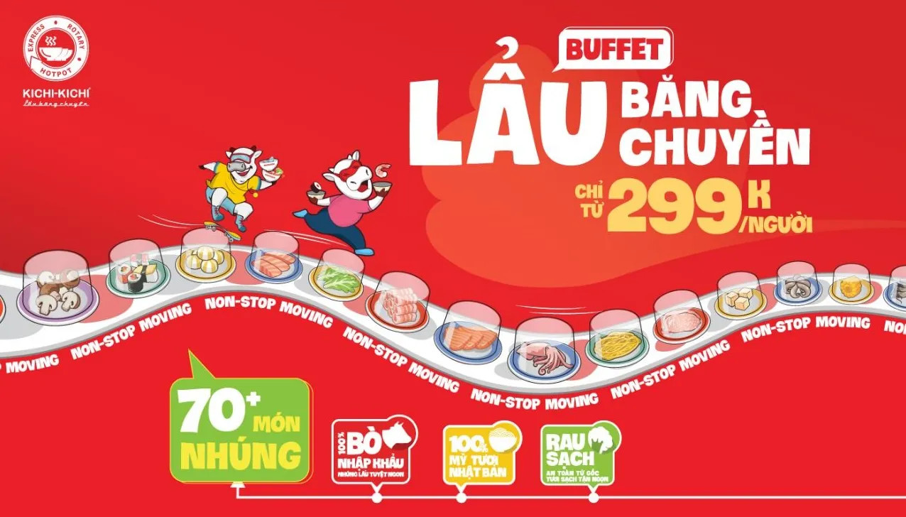 Bảng giá vé buffet Kichi Kichi Vincom Xuân Khánh cập nhật chi tiết cho khách hàng