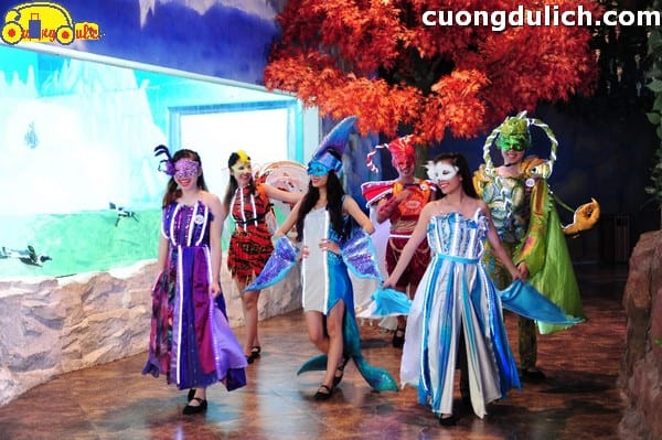 biểu diễn nàng tiên cá tại thủy cung Vincom Hà Nội