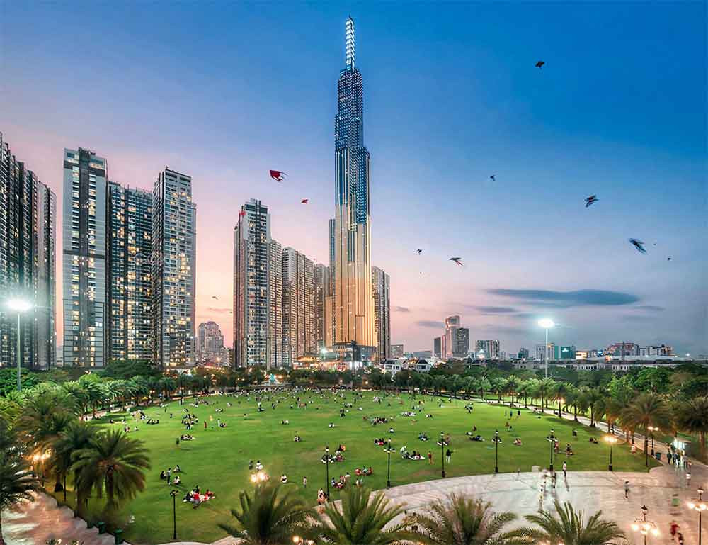 Công viên Vinhomes Central Park - gần bờ kè Thanh Đa