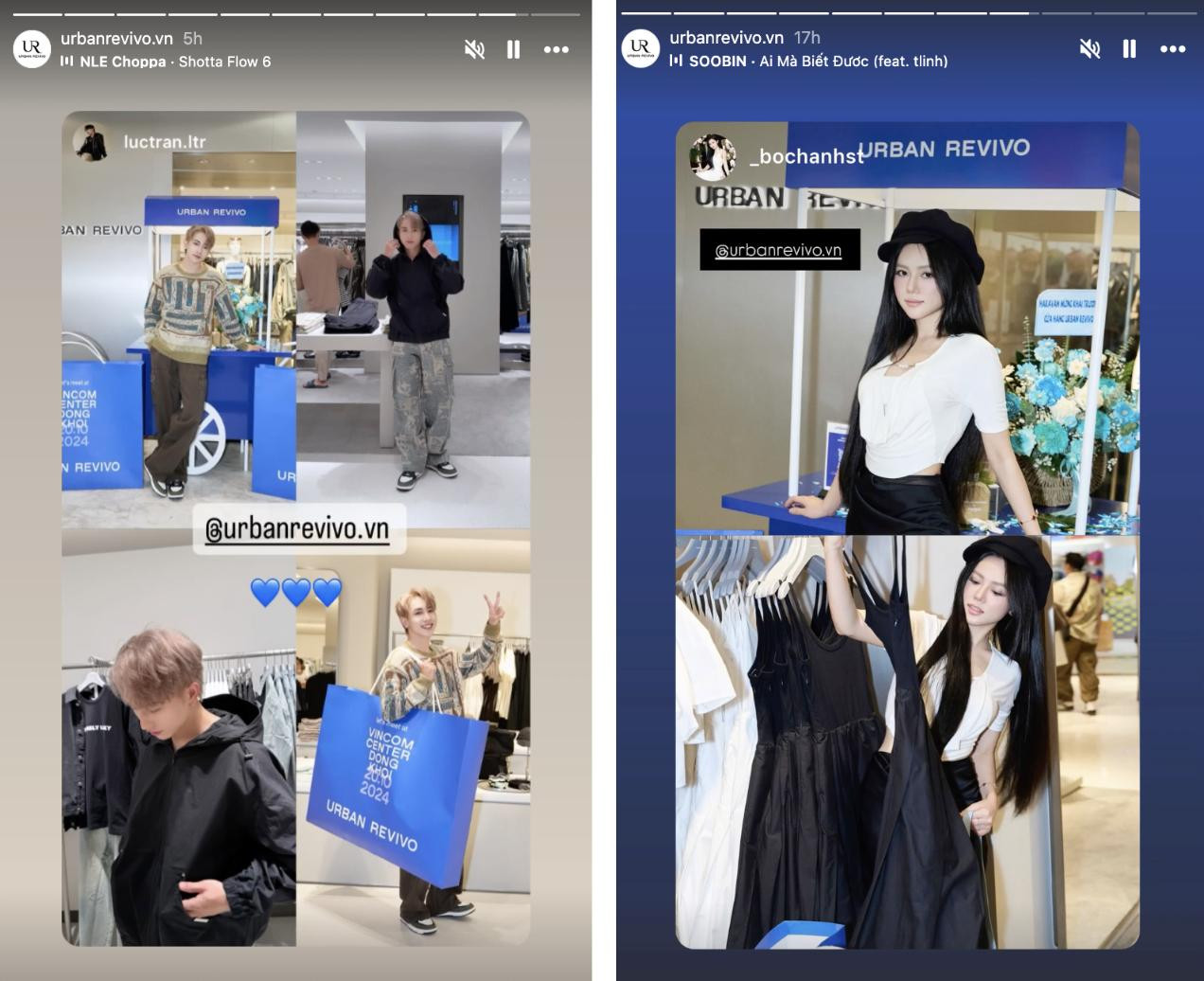 Content creator Trần Lực và Bò Chảnh háo hức check in tại cửa hàng Urban Revivo đầu tiên