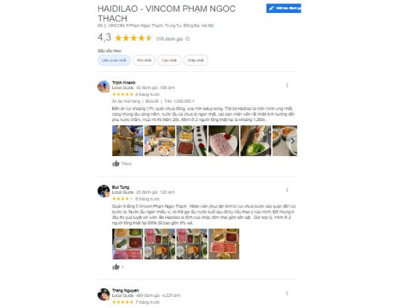 Đánh giá Haidilao Vincom Phạm Ngọc Thạch ảnh