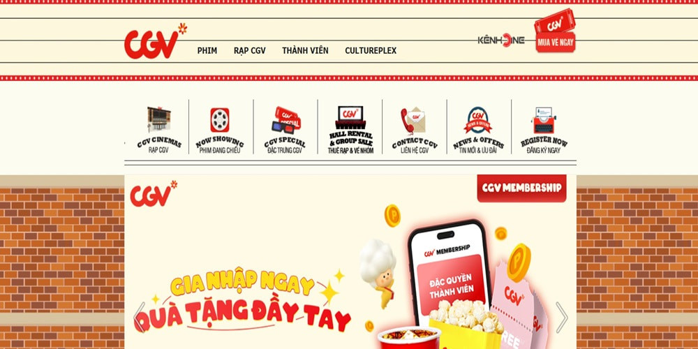 Dễ dàng tra cứu lịch chiếu và giá vé chính xác qua website hoặc ứng dụng CGV Metropolis Liễu Giai.
