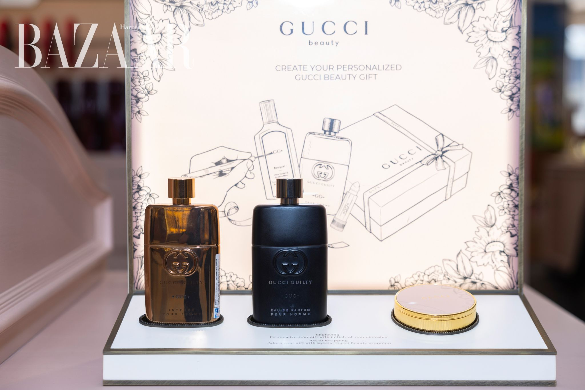Dịch vụ khắc tên độc đáo trên sản phẩm Gucci Beauty tại Vincom Bà Triệu