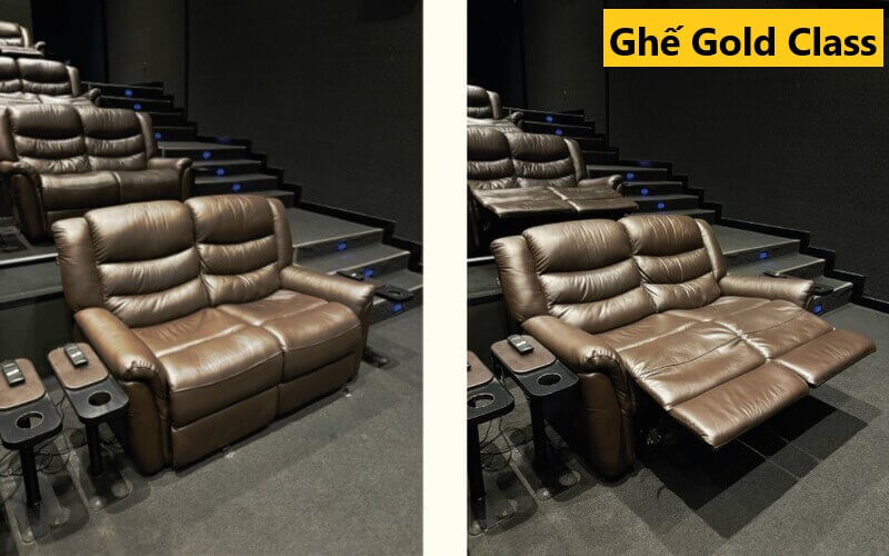 Ghế ngồi tiện nghi và riêng tư tại phòng chiếu Gold Class Vincom Đồng Khởi