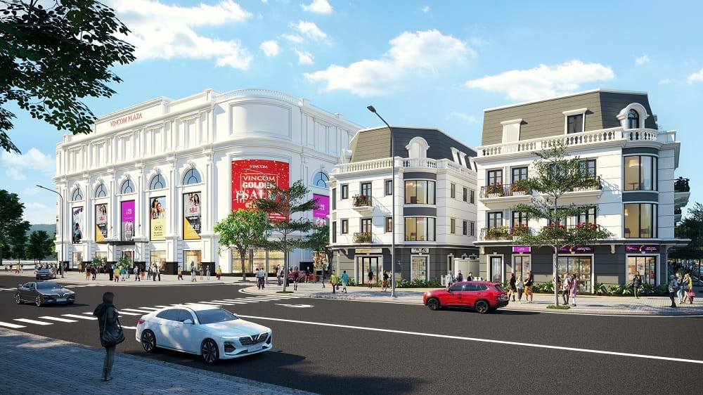 Góc nhìn từ trên cao khu phức hợp Vincom Bạc Liêu với công viên xanh mát