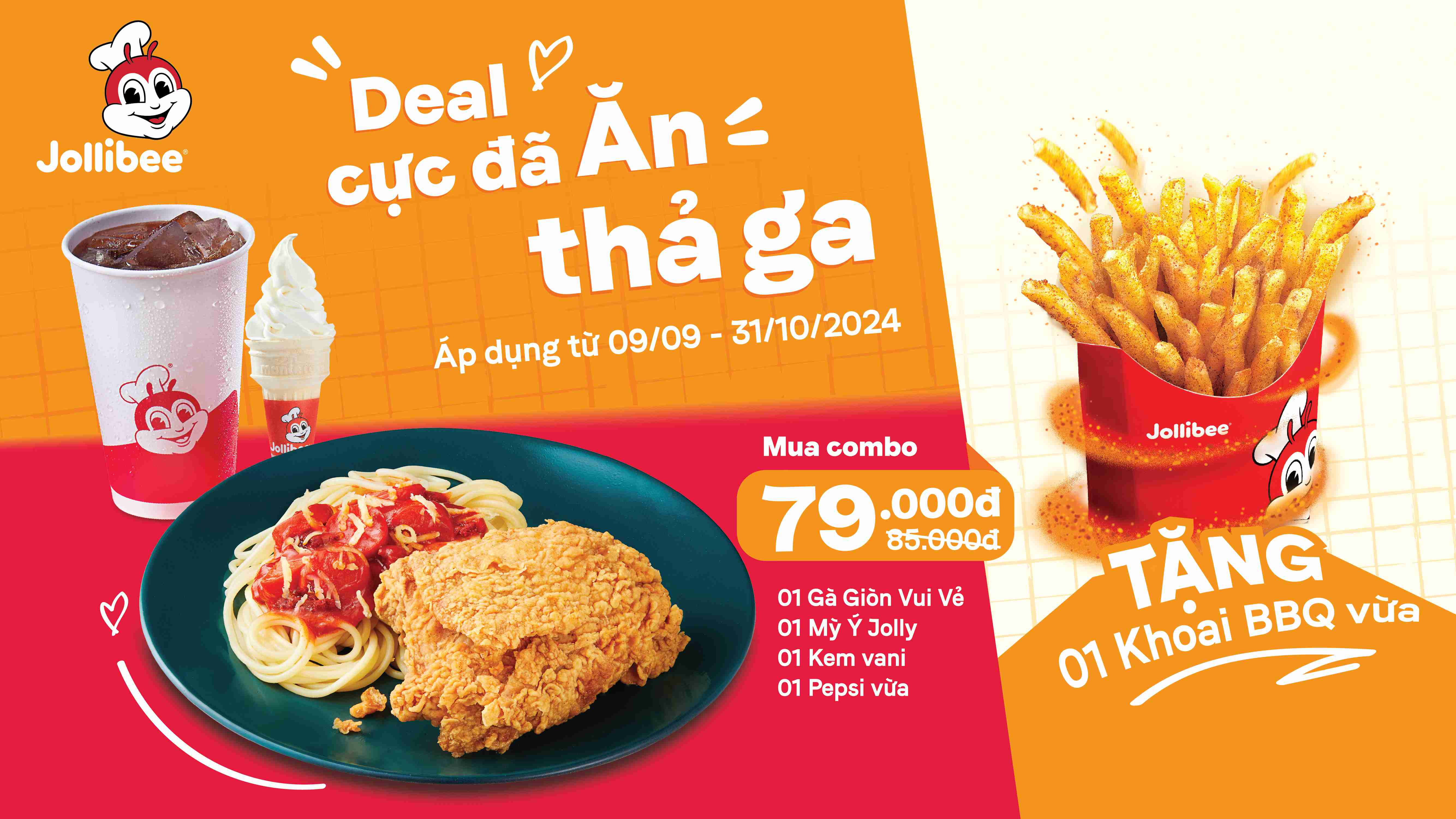 Hình ảnh quảng cáo chương trình khuyến mãi combo gà rán Jollibee Vincom Nha Trang giá ưu đãi