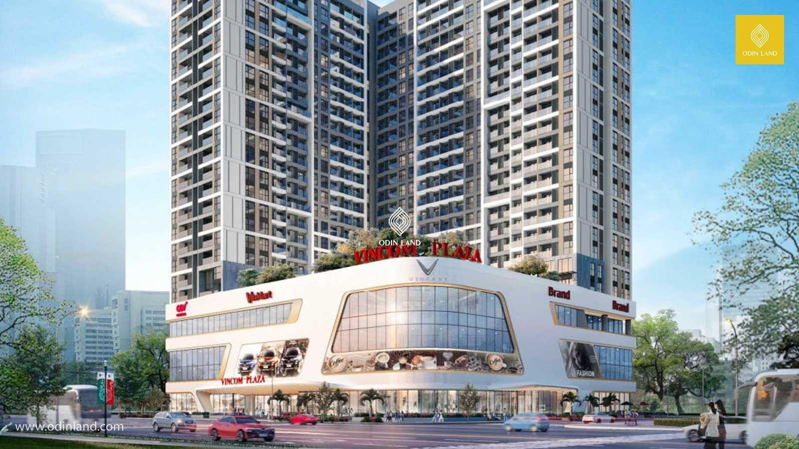Khối đế bán lẻ của Vincom Plaza Bắc Giang, nơi tập trung các cửa hàng và dịch vụ