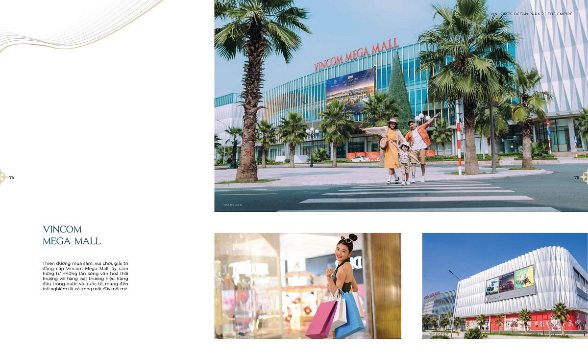 Không gian bên trong Vincom Mega Mall Văn Giang với thiết kế hiện đại và sang trọng