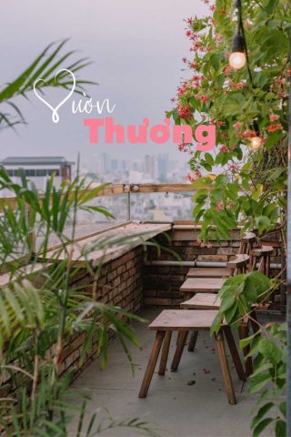 Không gian xanh mát của quán nước view Landmark 81 Thương Rooftop