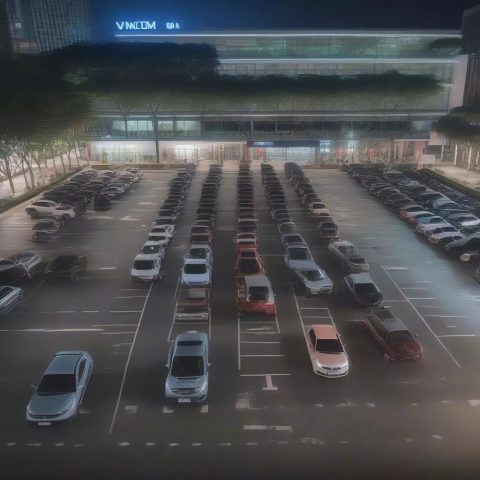 Khu vực bãi đỗ xe ô tô tại Vincom Bà Triệu rộng rãi và hiện đại