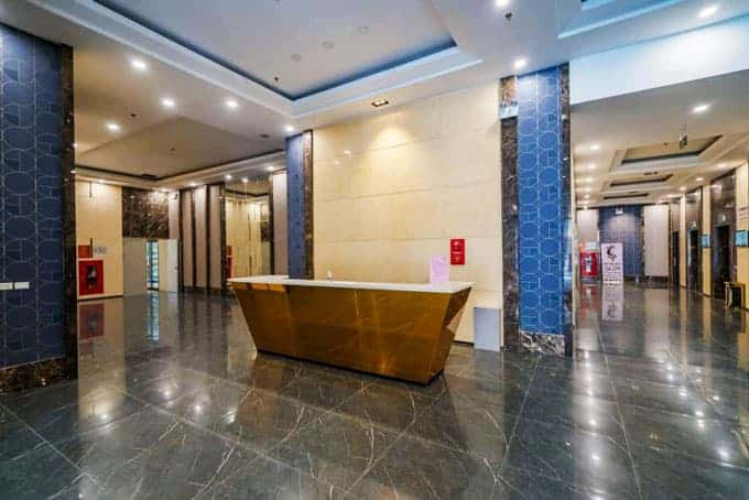Khu vực lễ tân sang trọng của tòa nhà HPC Landmark 105 Hà Đông