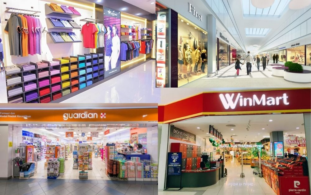 Khu vực mua sắm thời trang và mỹ phẩm sầm uất bên trong Vincom Plaza Skylake Phạm Hùng.