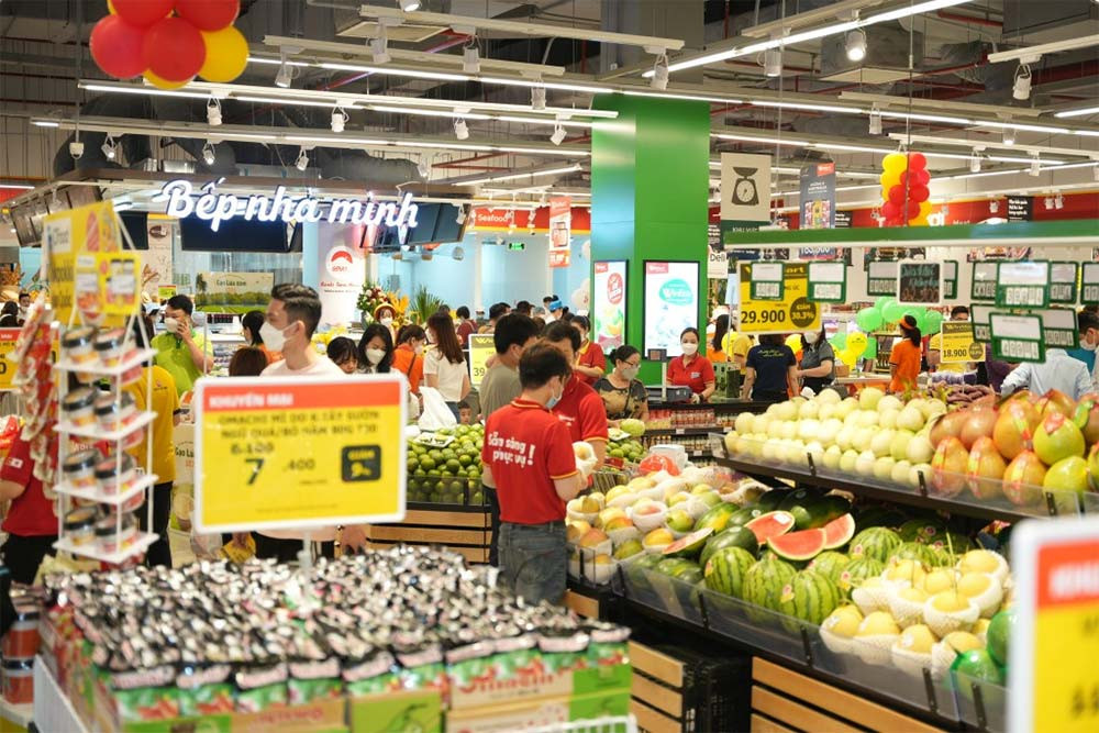 Khu vực siêu thị hiện đại với đa dạng mặt hàng tại Vincom Mega Mall Smart City