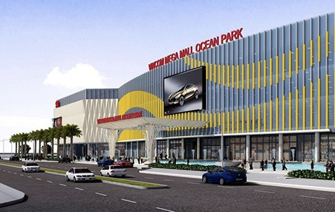 Kiến trúc mặt tiền sóng lượn của Vincom Mega Mall Ocean Park