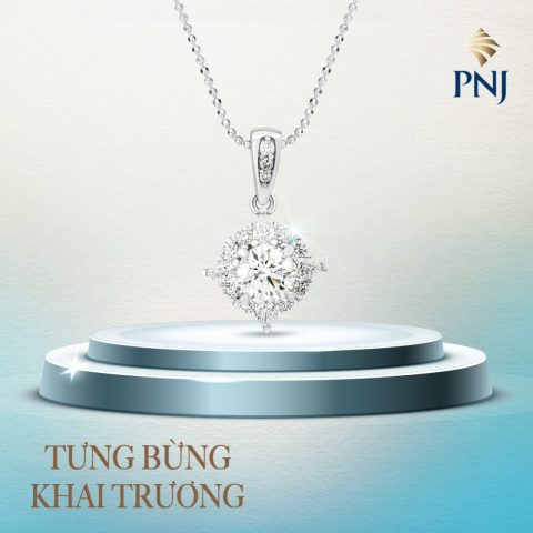 Người phụ nữ đeo trang sức kim cương PNJ