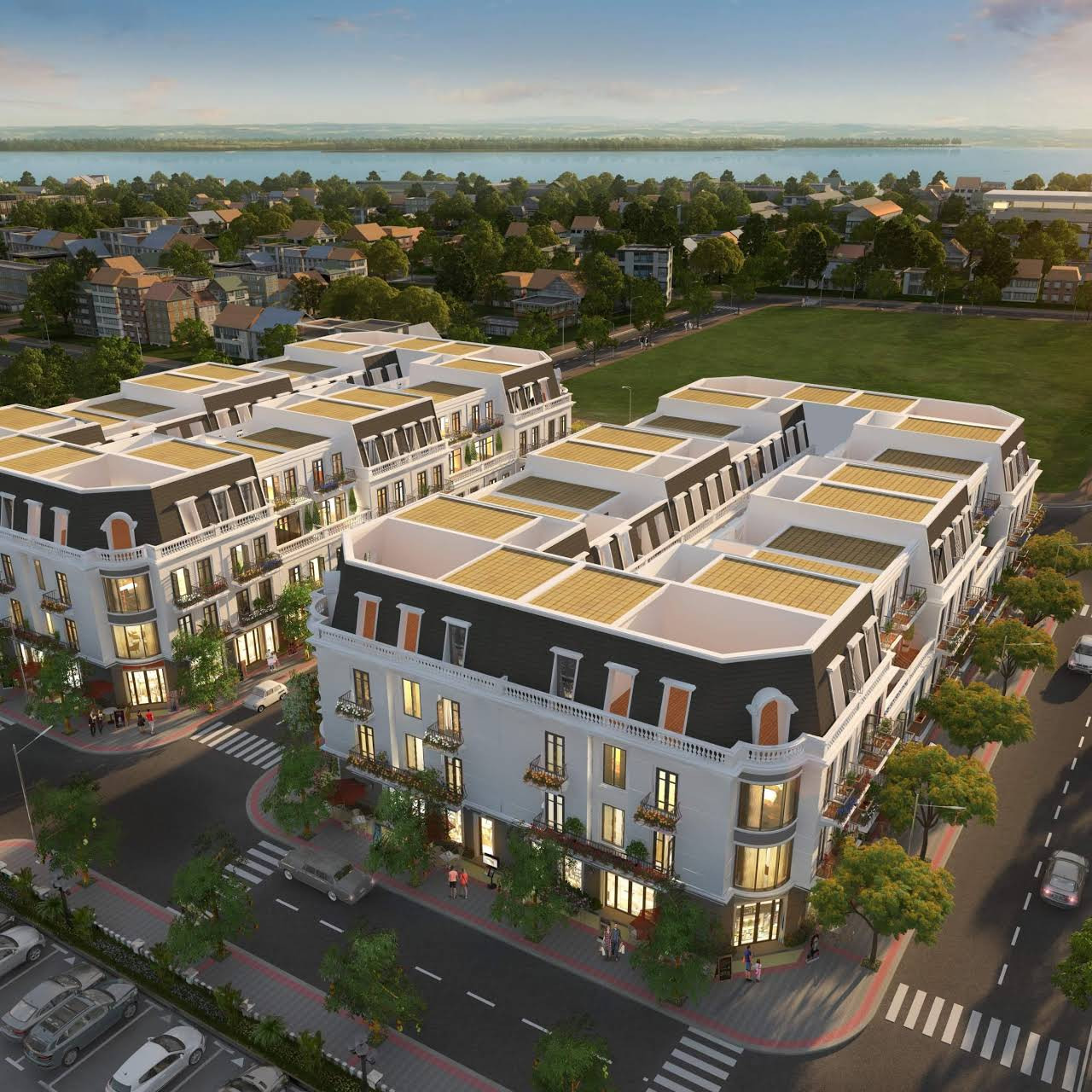 Nội thất khu vực sảnh trung tâm thương mại Vincom Bạc Liêu với nhiều cửa hàng và tiện ích