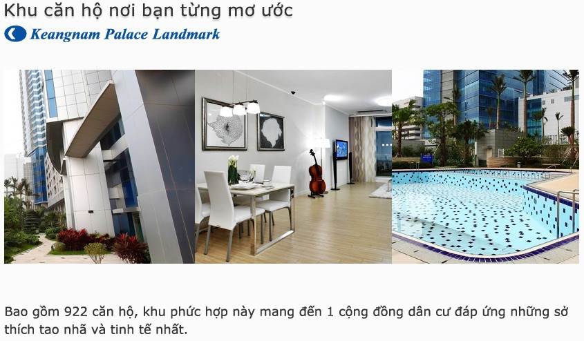 Nội thất phòng khách hiện đại của căn hộ Keangnam