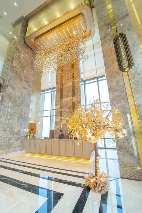 Nội thất sang trọng của sảnh khách sạn Vinpearl Luxury Landmark 81
