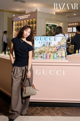 Nữ ca sĩ Mỹ Anh tại sự kiện khai trương Gucci Beauty Vincom Bà Triệu đầu tiên ở Hà Nội