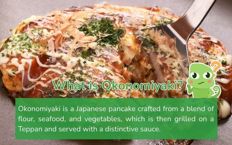 Okonomiyaki or Japanese pancake is a flexible combination of grilled ingredients