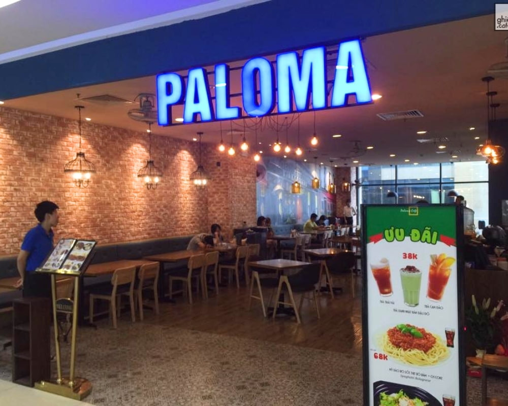 Paloma cà phê trong Vincom Bà Triệu với thiết kế sang trọng
