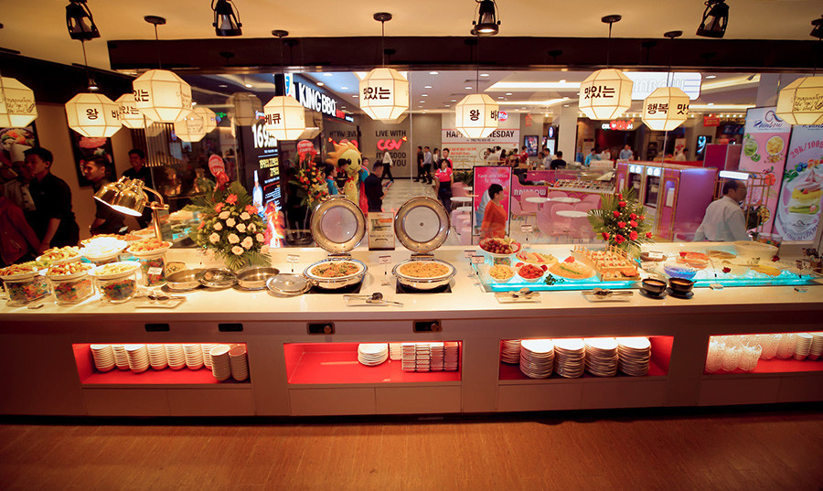 Quầy line đồ ăn kèm tại King BBQ Vĩnh Long