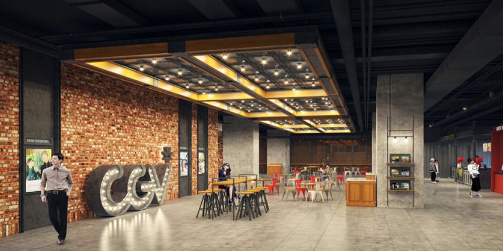 Sảnh chờ hiện đại tại CGV Pearl Plaza với không gian rộng rãi