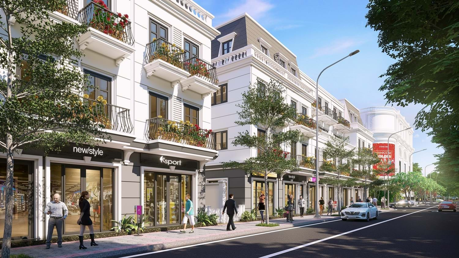 Thiết kế kiến trúc tân cổ điển của Vincom Shophouse Bạc Liêu
