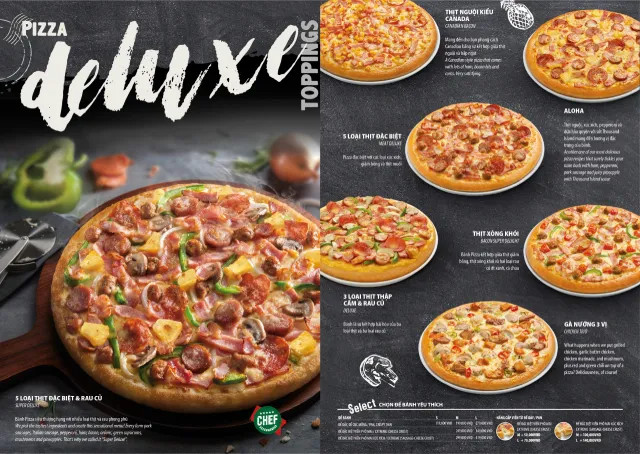 Thực đơn pizza đa dạng tại The Pizza Company Vincom Buôn Ma Thuột