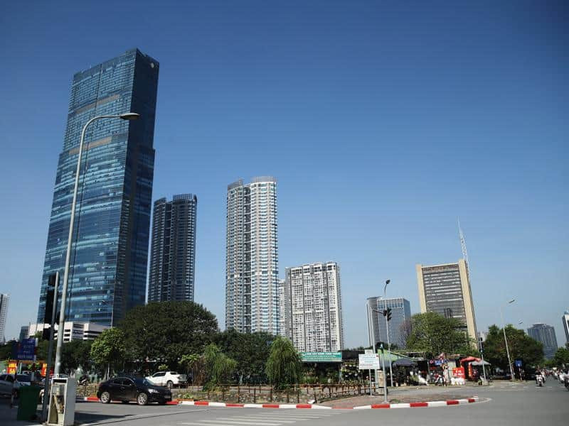Tòa nhà Keangnam Hanoi Landmark Tower với kiến trúc hiện đại, một biểu tượng tại Hà Nội