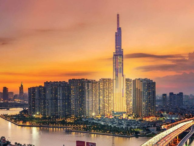 Tòa nhà Landmark 81 sừng sững tại Thành phố Hồ Chí Minh, Việt Nam