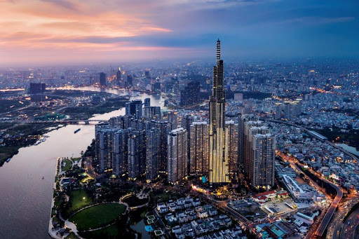 Toàn cảnh Tòa nhà Landmark 81, biểu tượng kiến trúc nổi bật tại TP.HCM.