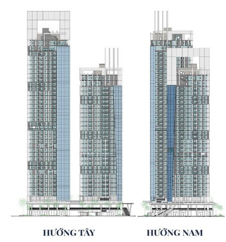 Tổng quan kiến trúc Đà Nẵng Landmark Tower với hai tòa tháp ấn tượng