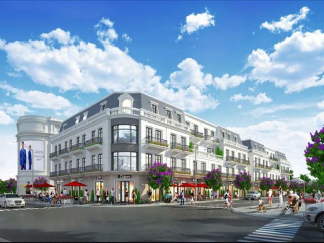 Tổng quan phối cảnh dự án Vincom Hưng Yên với các căn shophouse và trung tâm thương mại hiện đại