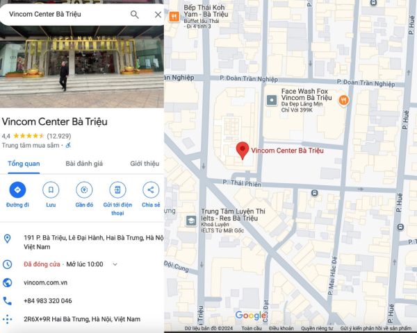 Vị trí đắc địa của Vincom Bà Triệu trên bản đồ Hà Nội