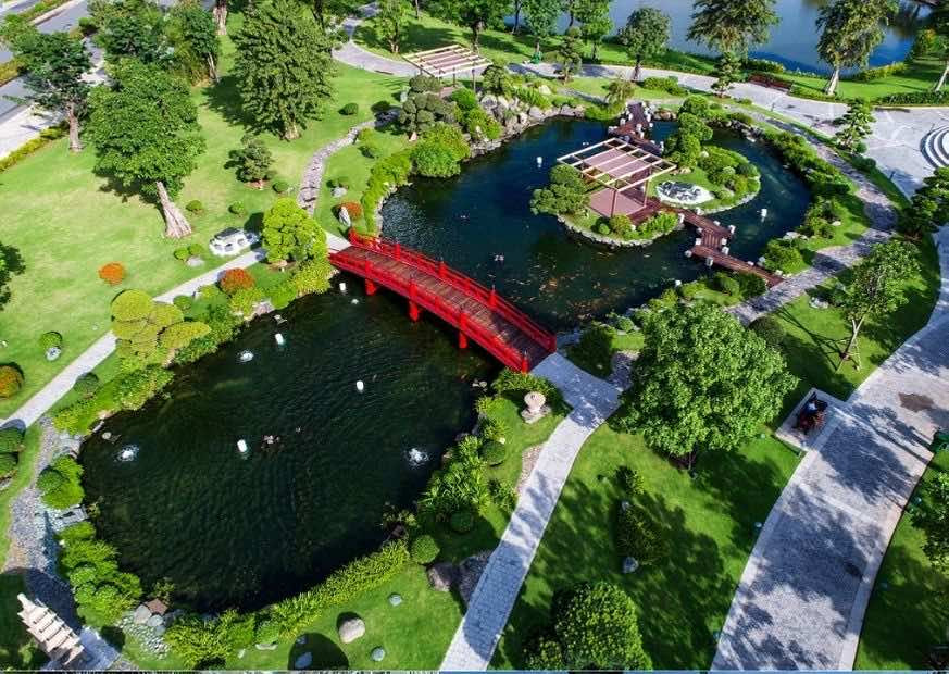 Vườn Nhật Bản độc đáo trong Công viên bờ sông Landmark 81, mang đến vẻ đẹp thanh bình