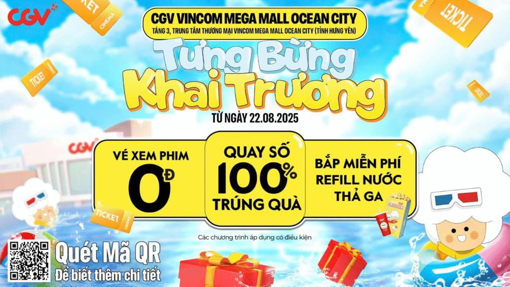 Các chương trình khuyến mãi hấp dẫn mừng khai trương CGV Vincom Mega Mall Ocean City