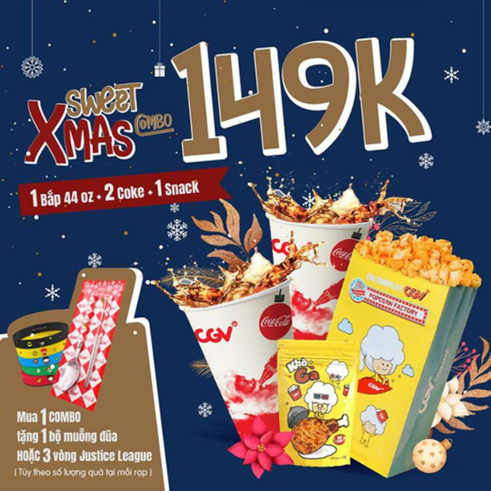 Các combo ưu đãi hấp dẫn tại CGV Vincom Bắc Từ Liêm, khu vực lý tưởng để chụp ảnh cùng bạn bè.