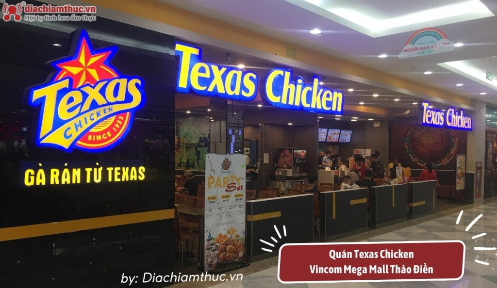 Gà rán Texas Chicken giòn rụm tại khu ẩm thực Vincom Thảo Điền