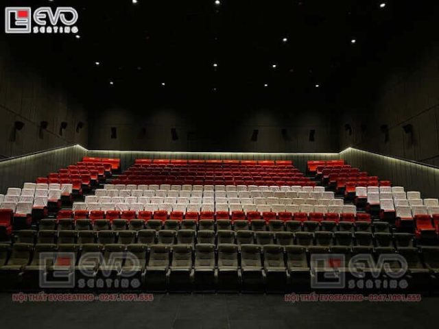 Ghế rạp CGV Vincom kiểu EVO Seating tại một cụm rạp chất lượng cao