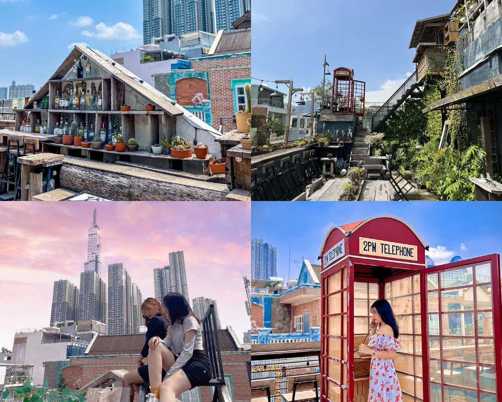 Góc chụp lung linh tại 2PM Coffee nhìn ra Landmark 81