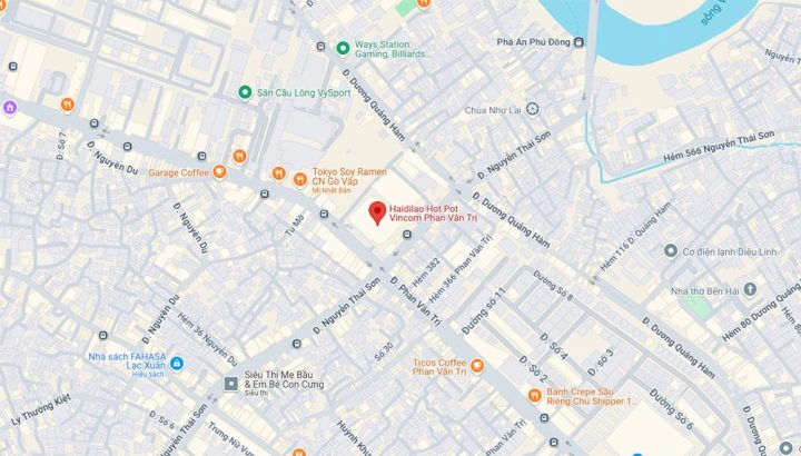 Haidilao Phan Văn Trị trên Google Maps với đánh giá cao từ khách hàng