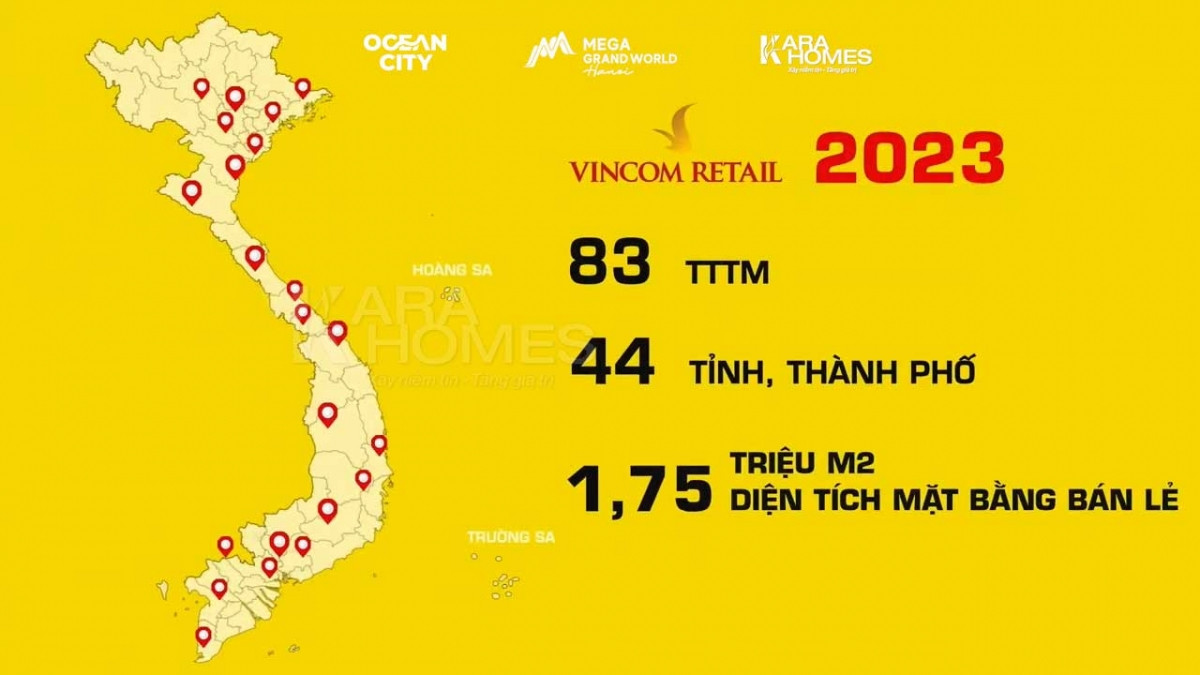 Hệ thống mạng lưới Vincom Retail trên khắp cả nước
