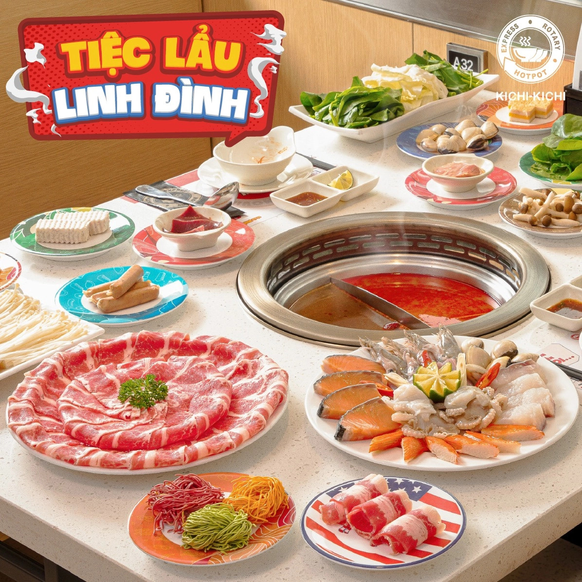 Lẩu với nhiều hương vị khác nhau tại Kichi Kichi